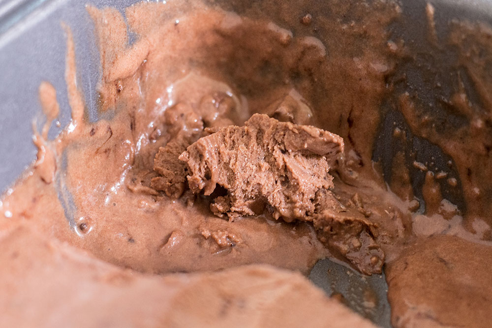 Close up view of Homemade Nutella Ice Cream