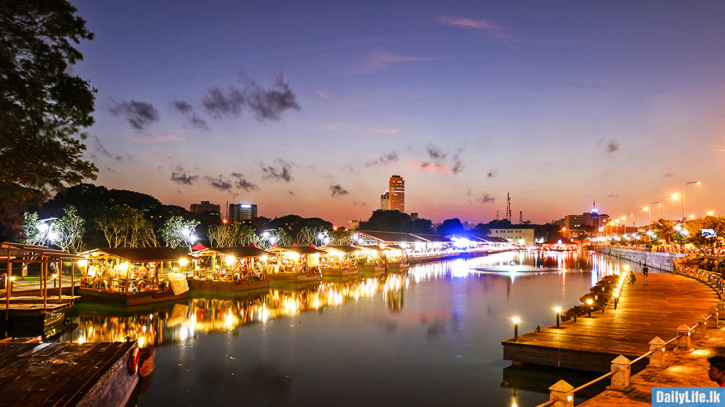 Floating Market - Colombo Fort - Sri Lanka. This is the latest addition to Colombo, declared open on 25th August 2014. Also the Colombo World Trade Center (WTC) is in the background, which declared open on 1997. It's the tallest completed building in Sri Lanka and fourth tallest twin tower in South Asia.