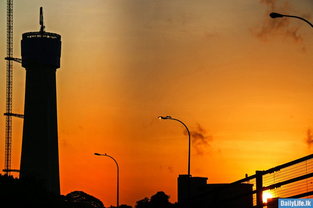 View of the Lotus Tower from Maradana. It's a 350m leisure and telecommunication tower which is even taller than Eiffel. It is expected to be completed in 2015.